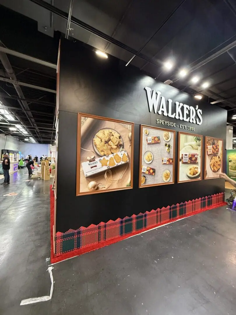 Walker’s display booth with food images.